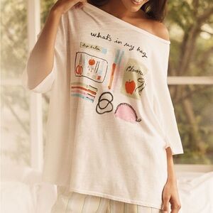 Phthalo Ruth x LyreBird Oversized Graphic Tee Size M Anthropologie NWT